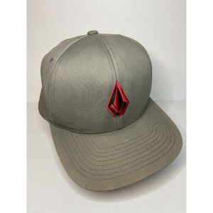 Volcom Hat Mens Snapback Adjustable Gray Cotton Blend Surfer Skater Casual Cap